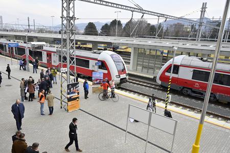 A railway station in Humenné, eastern Slovakia