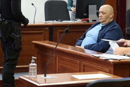 The defendant Juraj Bugár, alias Bugi, at the hearing of the Specialised Criminal Court in Pezinok on 26 September 2022.