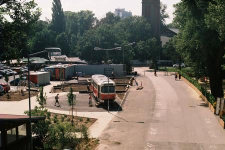 The T3 cultural space on Tyršovo Nábrežie embankment.