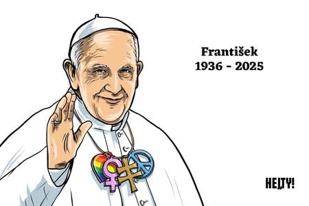 A caricature of Pope Francis.