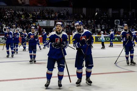Slovenská hokejová reprezentácia po dvojzápase vo Zvolene.