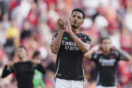Na archívnej snímke z 11. mája 2025 futbalista Arsenalu William Saliba.
