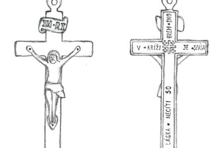 Illustration of the likely original appearance of the cross.