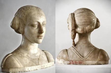 A marble bust believed to depict Cecilia Gonzaga is thought to be the work of Renaissance master Donatello.