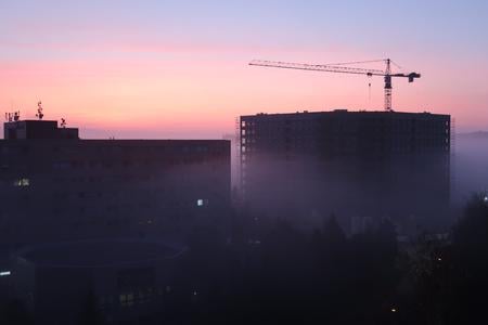 A foggy morning in Poprad, eastern Slovakia.
