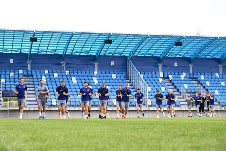 Tréning futbalistov reprezentácie SR do 21 rokov.