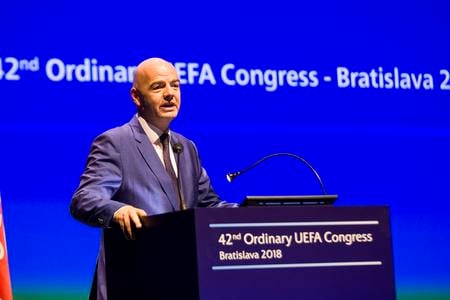 Prezident Medzinárodnej futbalovej federácie (FIFA) Gianni Infantino.
