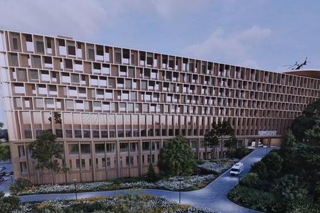 Architectural visualisation of the new military hospital in Prešov.