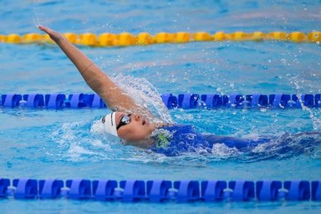 Slovenská plavkyňa Olivia Ana Šprláková-Zmorová vo finále na 400 m v polohových pretekoch na ME v plávaní do 23 rokov v piatok 27. júna 2025.