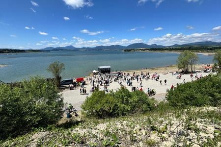 Pictured: The first urban beach in Liptovský Mikuláš, which opened on Saturday, 28 June 2025.