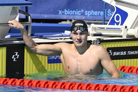 Na snímke Milan Vojtko (Slovensko) v cieli na 200m voľný spôsob počas ME juniorov.