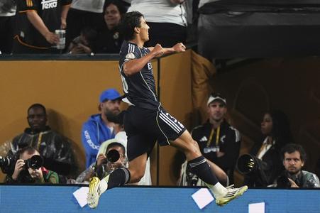 Gonzalo Garcia z Realiu Madrid sa teší z gólu.
