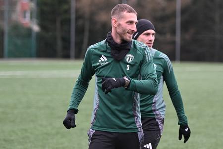 Na snímke hráč MFK Skalica Martin Černek počas tréningu.