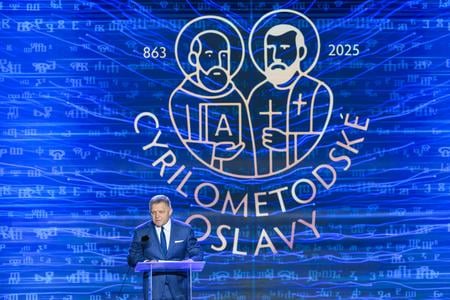 Prime Minister Robert Fico addressed guests at the gala during the Cyril and Methodius celebrations at Devín Castle on 5 July 2025.