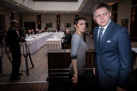 Fico with his spokesperson Beatrice Szabóová in 2015.