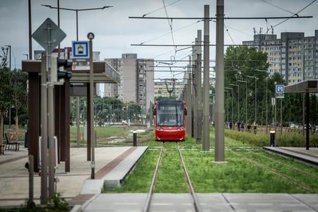 Tram in Bratislava's Petržalka on Sunday, July 27.