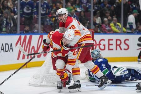 Martin Pospíšil (číslo 76) je veľmi dôležitou súčasťou Calgary Flames.