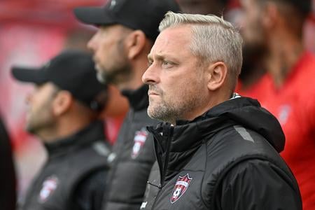 Tréner Trnavy Michal Ščasný počas 1. kola Niké ligy medzi FC Spartak Trnava a MFK Ružomberok v Trnave v nedeľu 27. júla 2025.