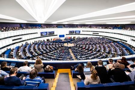 Зал засідань Європейського парламенту (ЄП) 27 листопада 2024 року у Страсбурзі