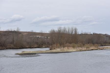 The river Váh in the cadastral area of the village of Šúrovce on Saturday, 20 March 2021.