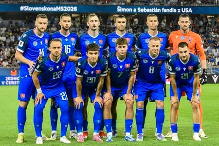 Základná zostava slovenského národného tímu pred zápasom s Nemeckom.