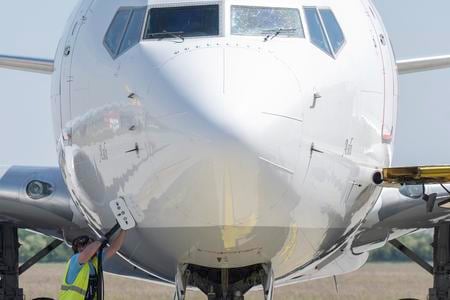 Plane on the tarmac at M. R. Štefánik Airport, Bratislava