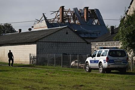 A residential house in the village of Wyryki in eastern Poland was hit by debris from a Russian drone on Wednesday, September 10.