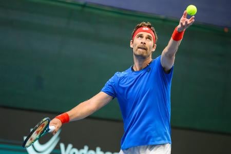 Norbert Gombos v zápase proti Nicolásovi Mejiovi z Kolumbie.