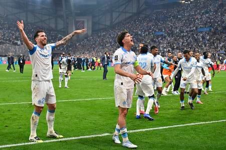 Radosť futbalistov Marseille.