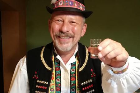 Aart van Veen in traditional Zemplín folk costume.