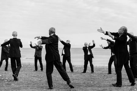 The black-and-white film The Sea by Douglas Rosenberg was created on the shores of the Baltic Sea, on the island of Fårö. The film explores male intimacy, friendship, and the experience of ageing, featuring mostly non-professional performers from the Fårö region.