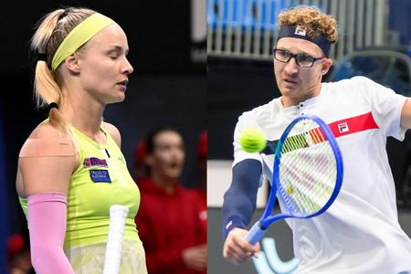 Súčasné slovenské tenisové jednotky - Rebecca Šramková a Lukáš Klein.