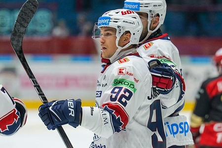 Joona Jääskeläinen po jednom z dvoch gólov do siete Prešova.