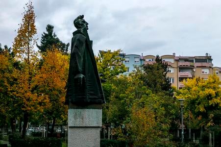 The statue of Marek Čulen in the upper part of Námestie Slobody square.