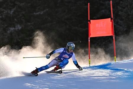 Na snímke slovenská lyžiarka Rebeka Jančová počas prvého kola obrovského slalomu žien v rámci Svetového pohára v alpskom lyžovaní v Jasnej 20. januára 2024.