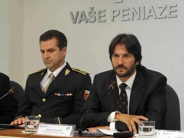 July 19, 2012: Police Corps President Tibor Gašpar (l) and then-interior minister Robert Kaliňák