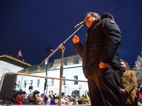 SNS chair Andrej Danko addressed the crowd, too.