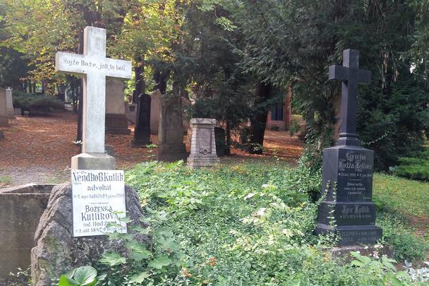 Hrob Boženy Kutlíkovej, rod. Hodžovej, a jej manžela Vendelína Kutlíka na evanjelickom Cintoríne pri Kozej bráne v Bratislave. Vedľa je hrob jej matky Kornélie Hodžovej, rod. Kellnerovej, manželky Michala M. Hodžu.