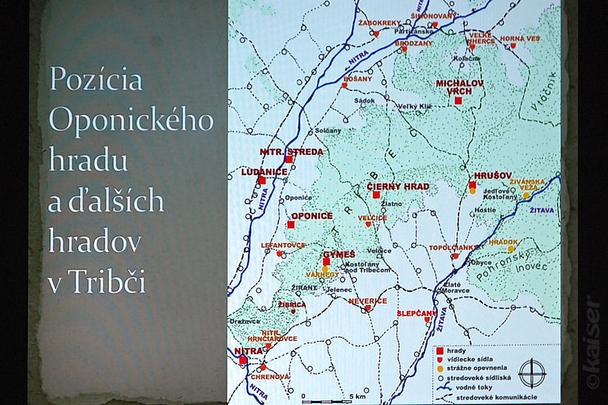 Mapa hradov v Tribeči – kresba/M. Bóna