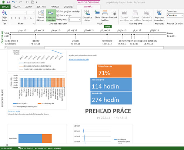 Project 2013 - časová os a prehľad práce