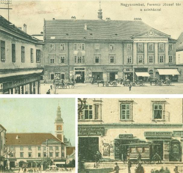 Stanovisko fiakrov pred divadlom, neskôr omnibusu.