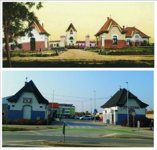 Bitúnok na pohľadnici z roku 1913 a v roku 2015