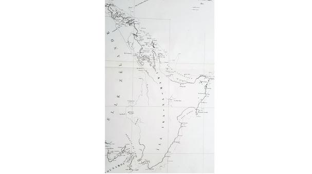 d´Urvilleho mapa pobrežia Nového Zélandu z roku 1827