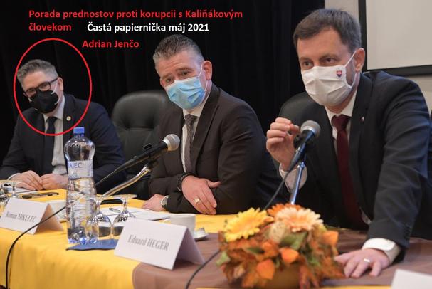 Šef verejnej štátnej správy Adrian Jenčo, Mikulec a Heger v Častej Papierničke proti korupcii máj 2021