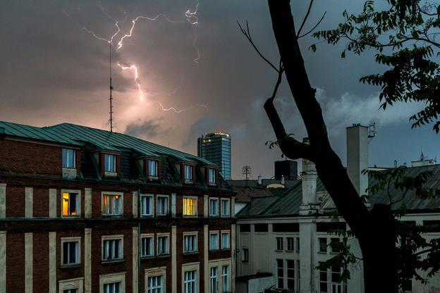 A storm on Sunday evening over Bratislava.