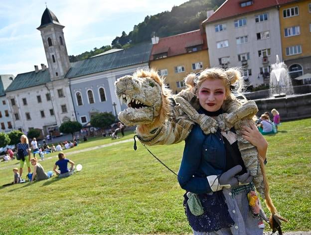 An actress during the Kremnické Gagy humour and satire festival.