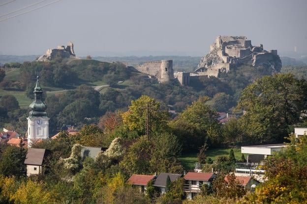 Bratislava's Devín borough with the castle in the back.