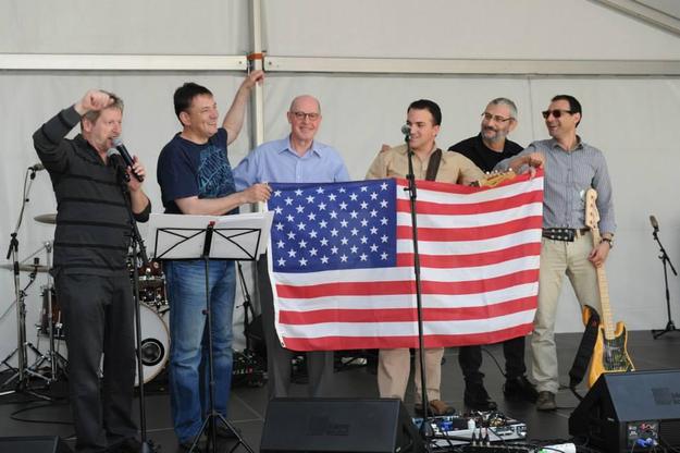 The "Open Day" at the US Embassy in Bratislava, May 16, free grouping Philanthropy Band (ambassadors + politicians + analysts) performing.