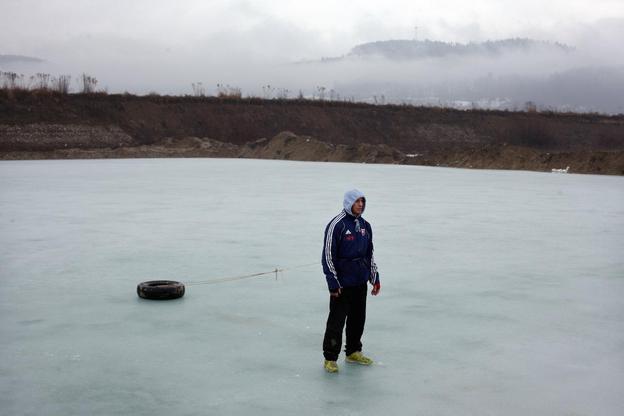 Peter "Koza" Baláž trains.