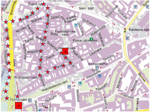 The map of The Three Kings March